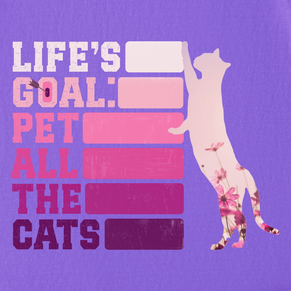 artistic-pet-all-the-cats-cat-text-comfort-colors-t-shirt-in-violet - Violet Full Graphic