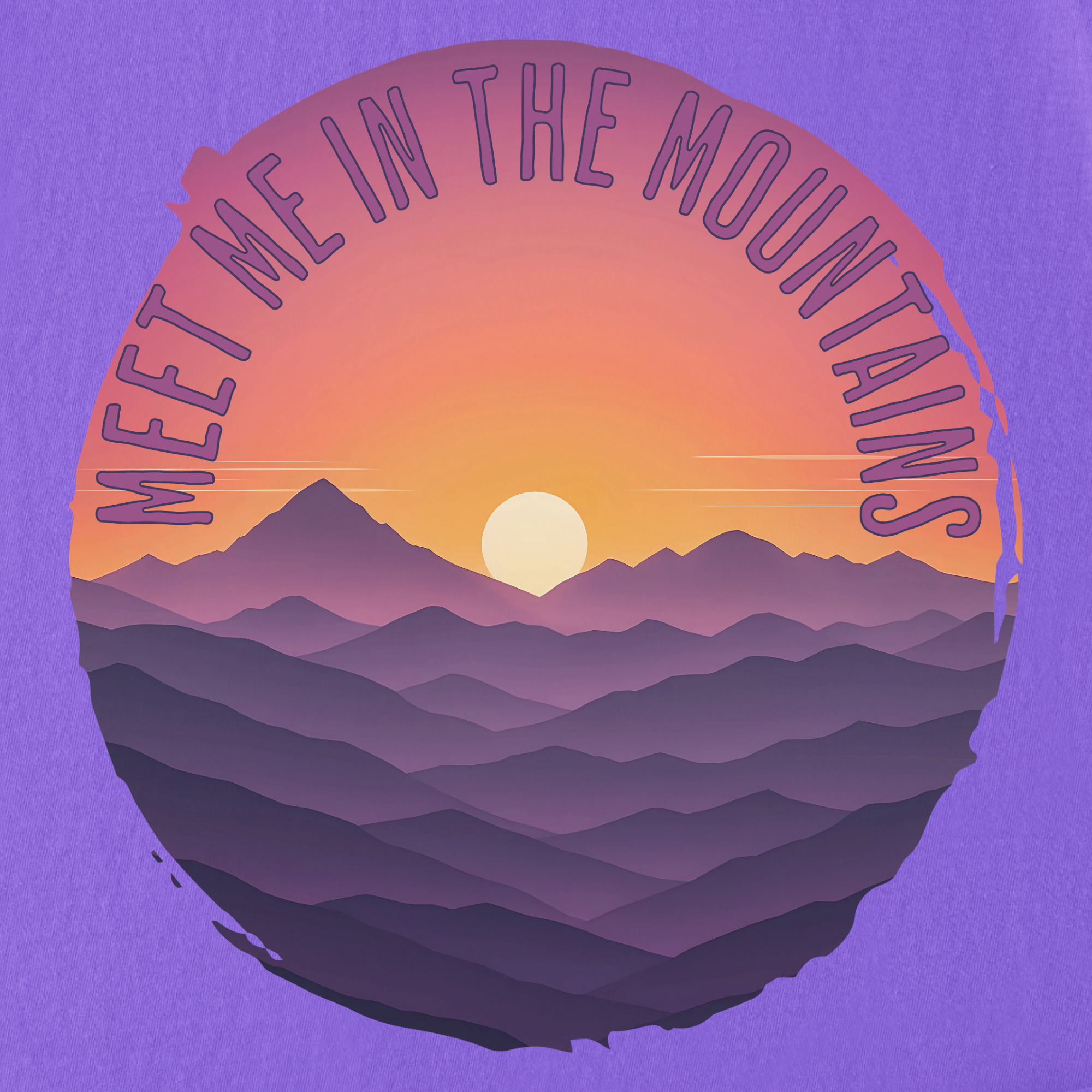artistic-meet-me-in-the-mountains-version-ii-pet-graphic-comfort-colors-t-shirt-in-violet - Violet Full Graphic