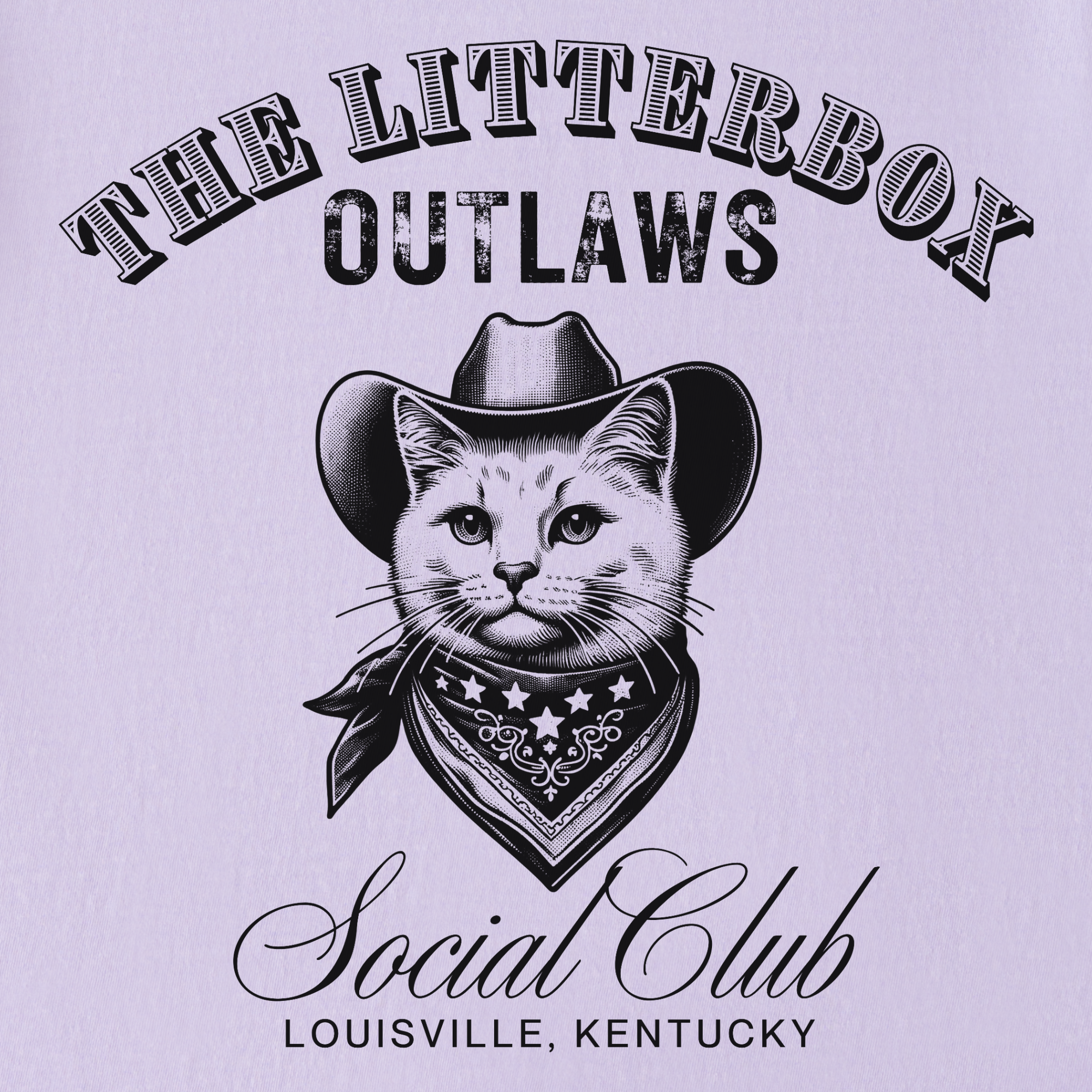 retro-cat-cowboy-litterbox-t-shirt-in-orchid - Orchid Full Graphic