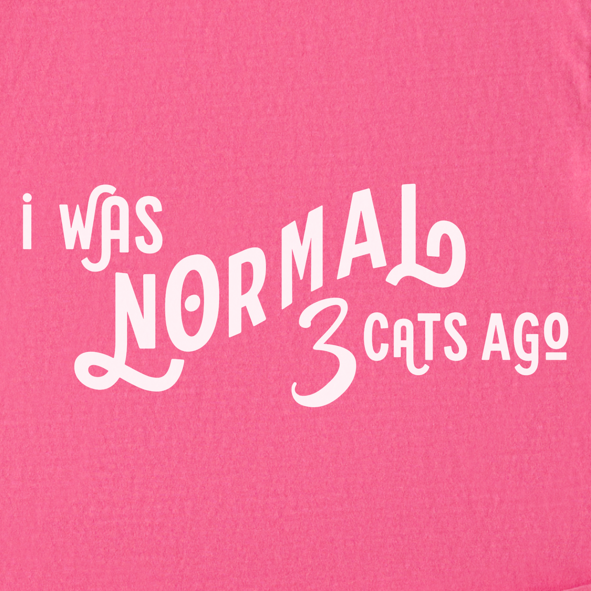 Comfort Colors® Cat unisex tee for men and women featuring Minimalist, I Was Normal 3 Cats Ago Crunchberry graphic T-Shirt made of 100% cotton by Fetch N Found - Crunchberry Full Graphic
