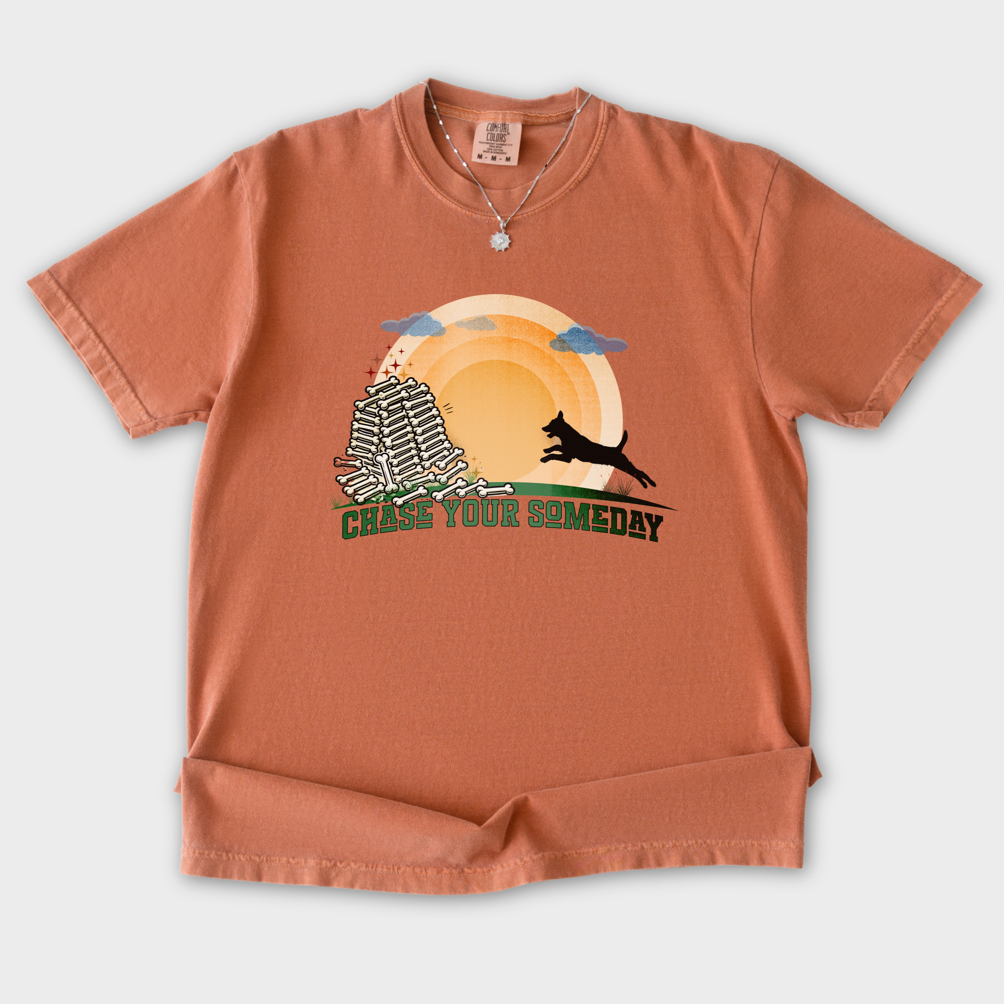chase-your-someday-t-shirt-in-yam - Yam Flat Lay Front