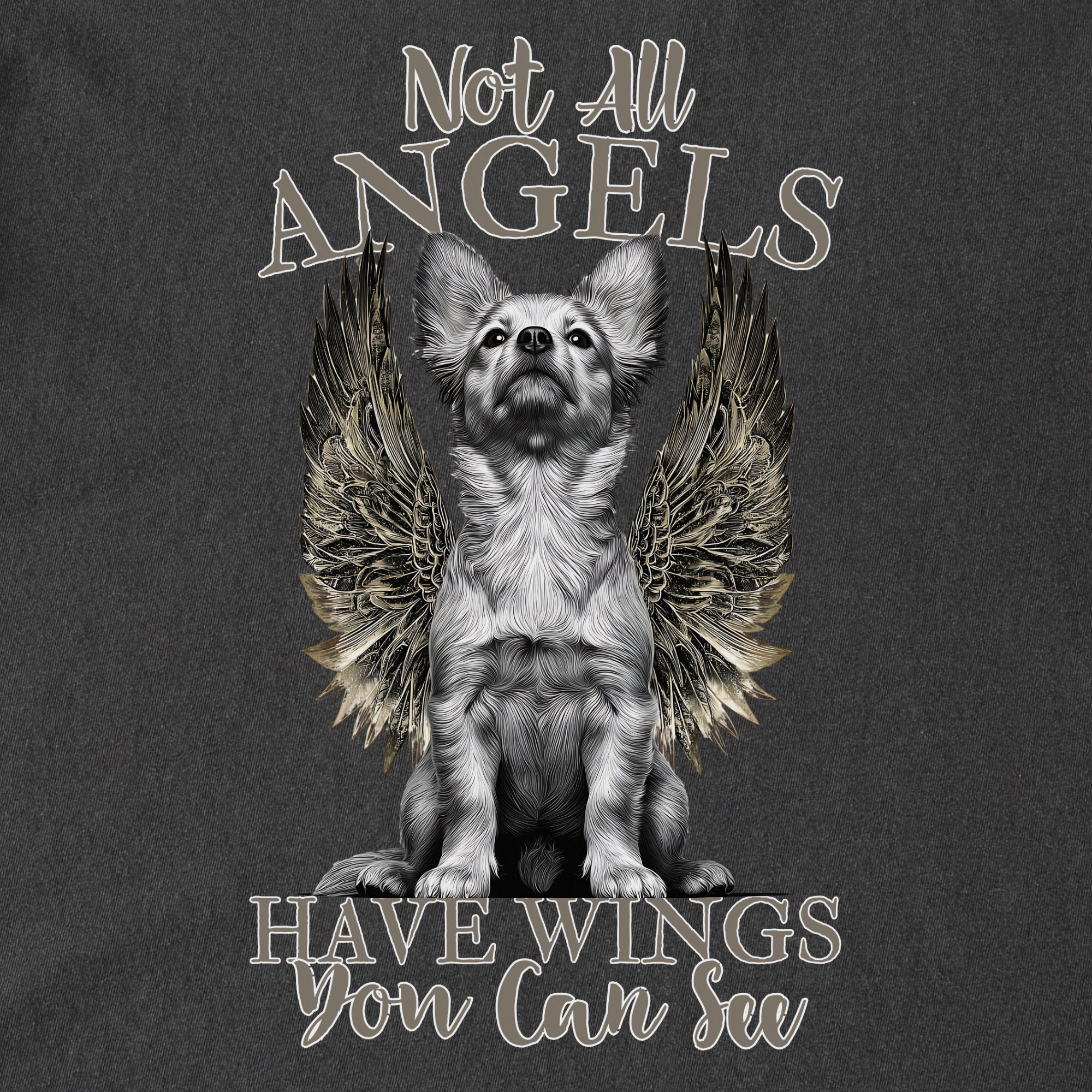 artistic-not-all-angels-have-wings-you-can-see-dog-graphic-comfort-colors-t-shirt-in-pepper - Pepper Full Graphic