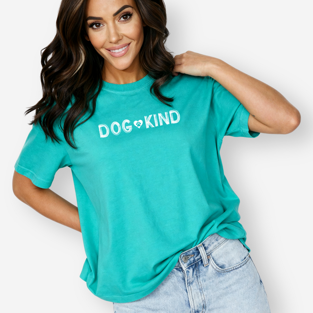 artistic-dogkind-dog-graphic-comfort-colors-t-shirt-in-seafoam - Seafoam Female