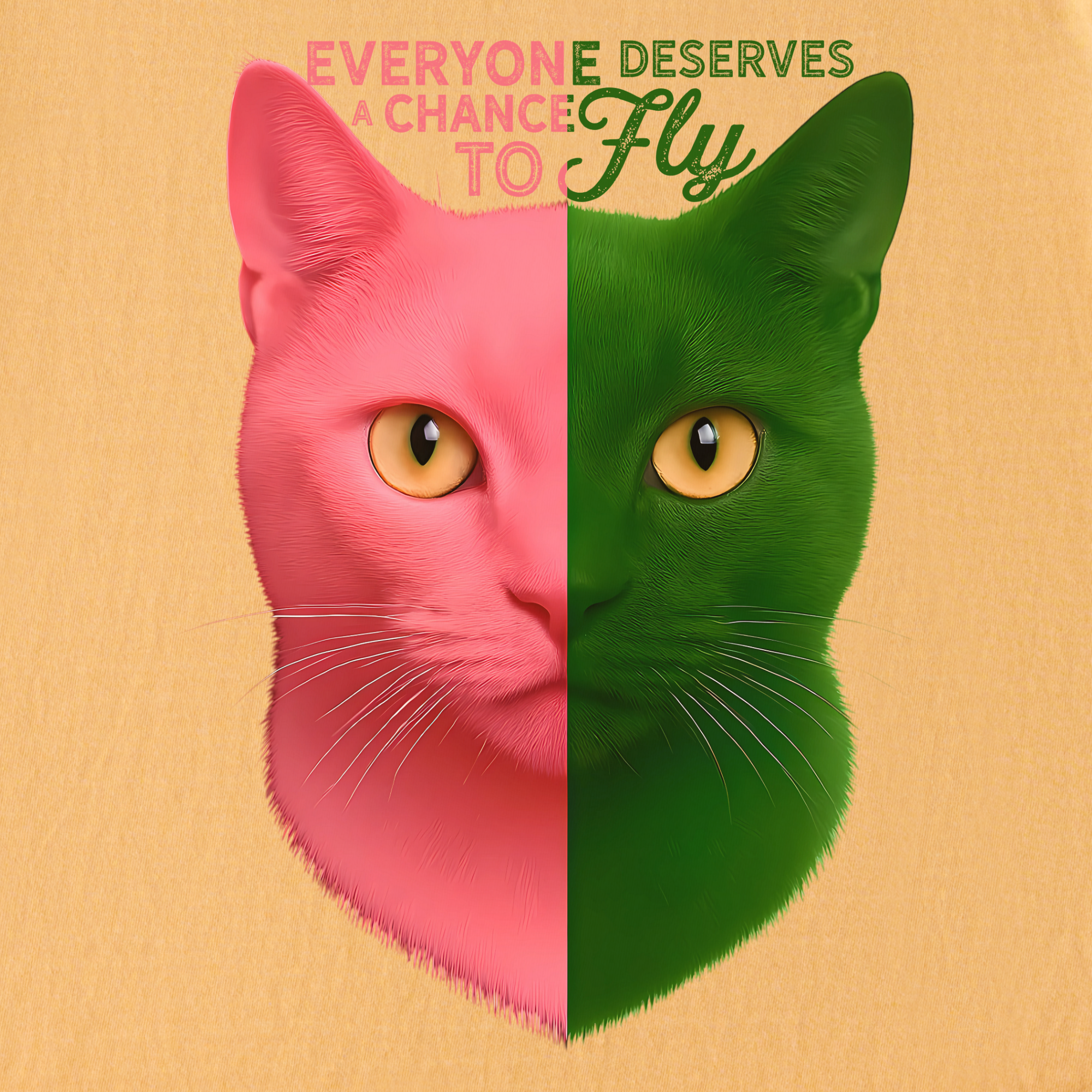 movie-inspired-everyone-deserves-a-chance-to-fly-cat-graphic-comfort-colors-t-shirt-in-mustard - Mustard Full Graphic