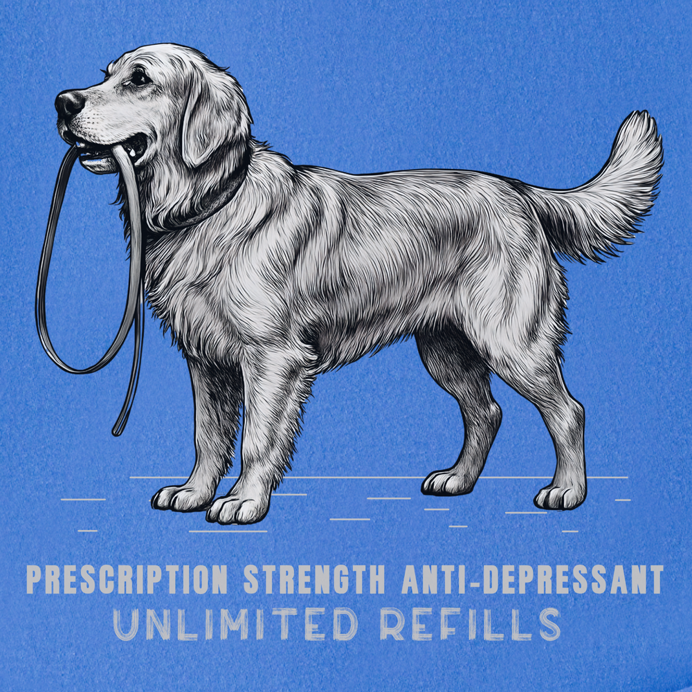 vintage-dog-walking-is-prescription-strength-anti-depressant-with-unllimited-refills-dog-graphic-comfort-colors-t-shirt-in-flo-blue - Flo Blue Full Graphic