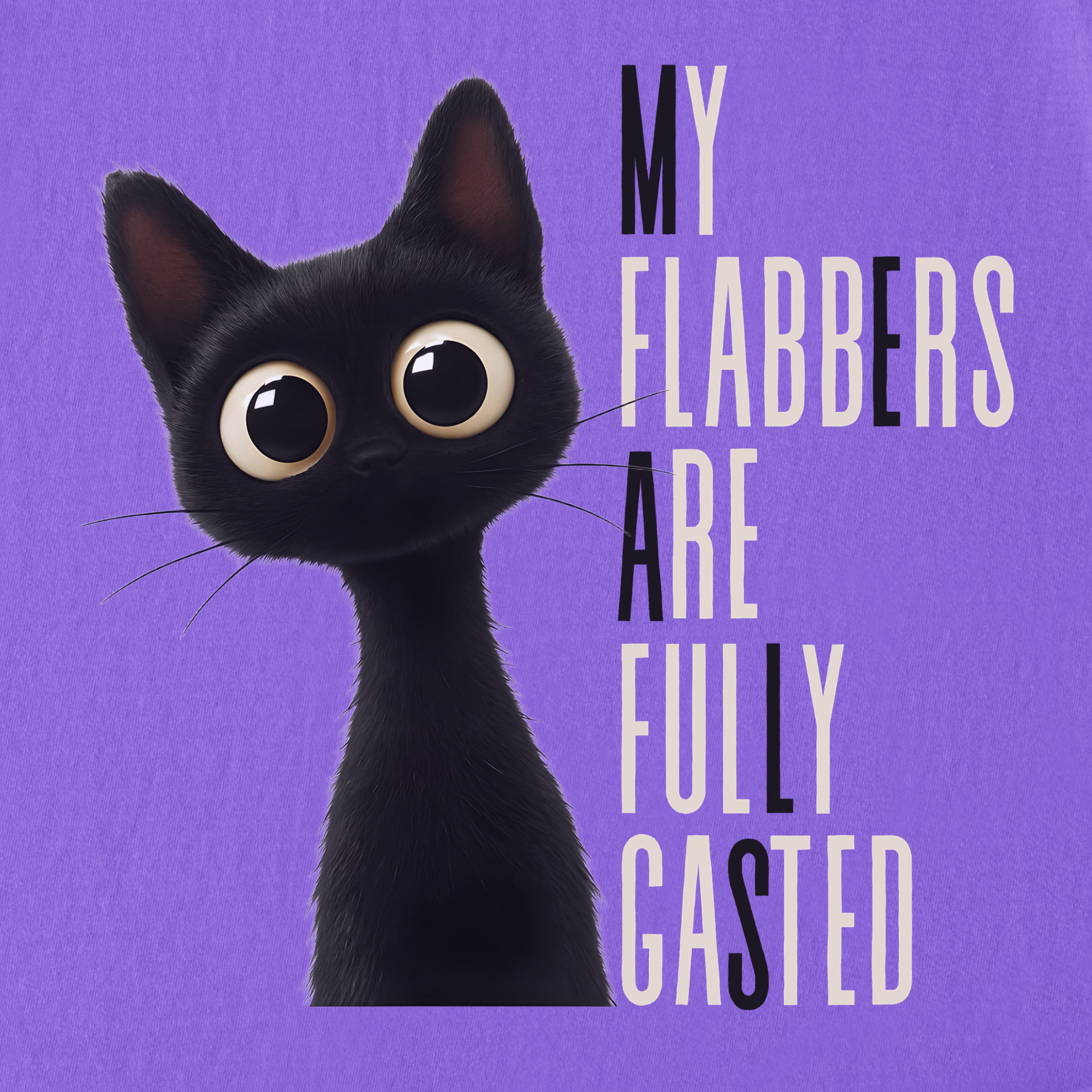 retro-my-flabbers-are-entirely-gasted-cat-graphic-comfort-colors-t-shirt-in-violet - Violet Full Graphic