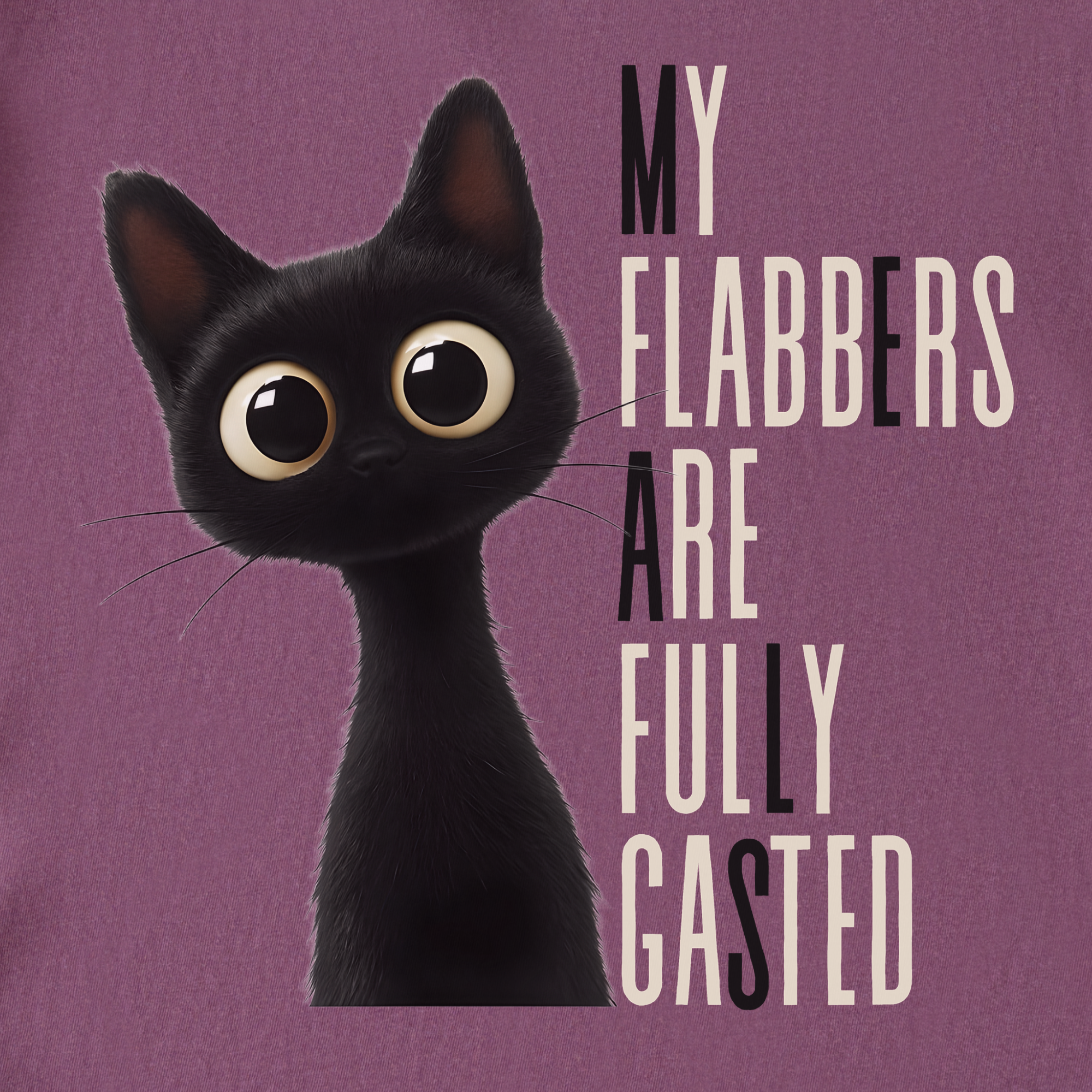 retro-my-flabbers-are-entirely-gasted-cat-graphic-comfort-colors-t-shirt-in-berry - Berry Full Graphic