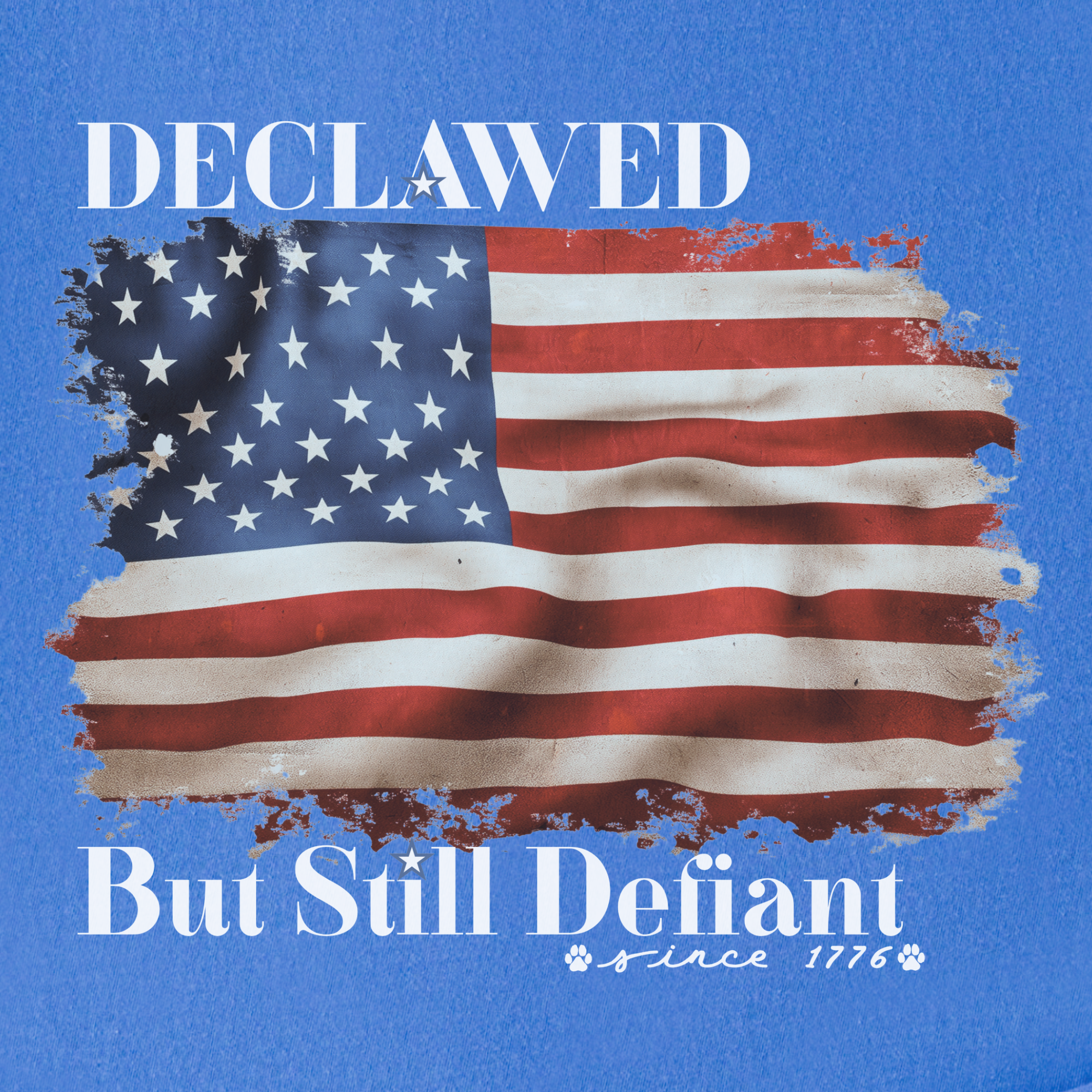 vintage-declawed-but-still-defiant-fourth-of-july-united-states-flag-cat-graphic-comfort-colors-t-shirt-in-flo-blue - Flo Blue Full Graphic