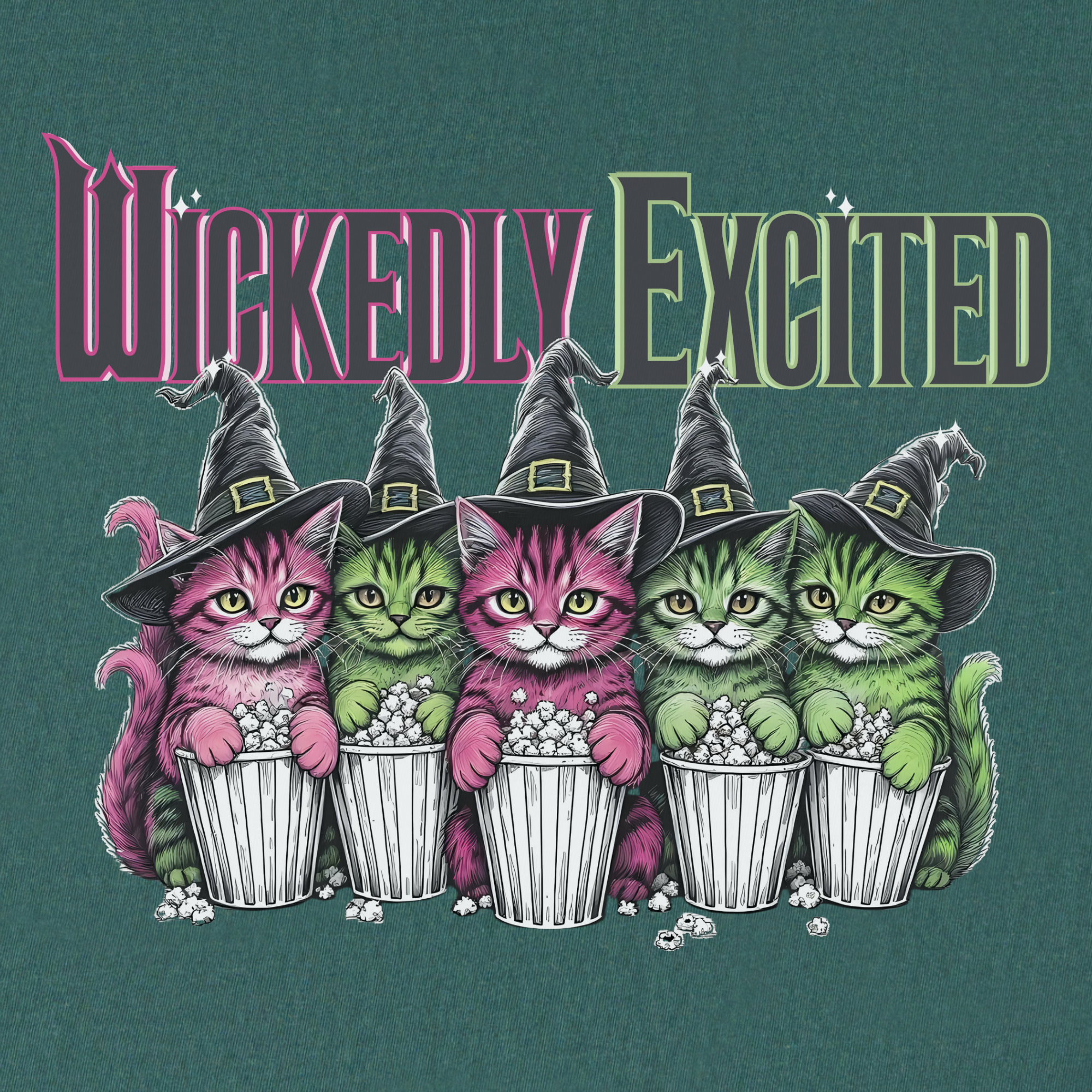 movie-inspired-wickedly-excited-movie-going-kitties-cat-graphic-comfort-colors-t-shirt-in-blue-spruce - Blue Spruce Full Graphic