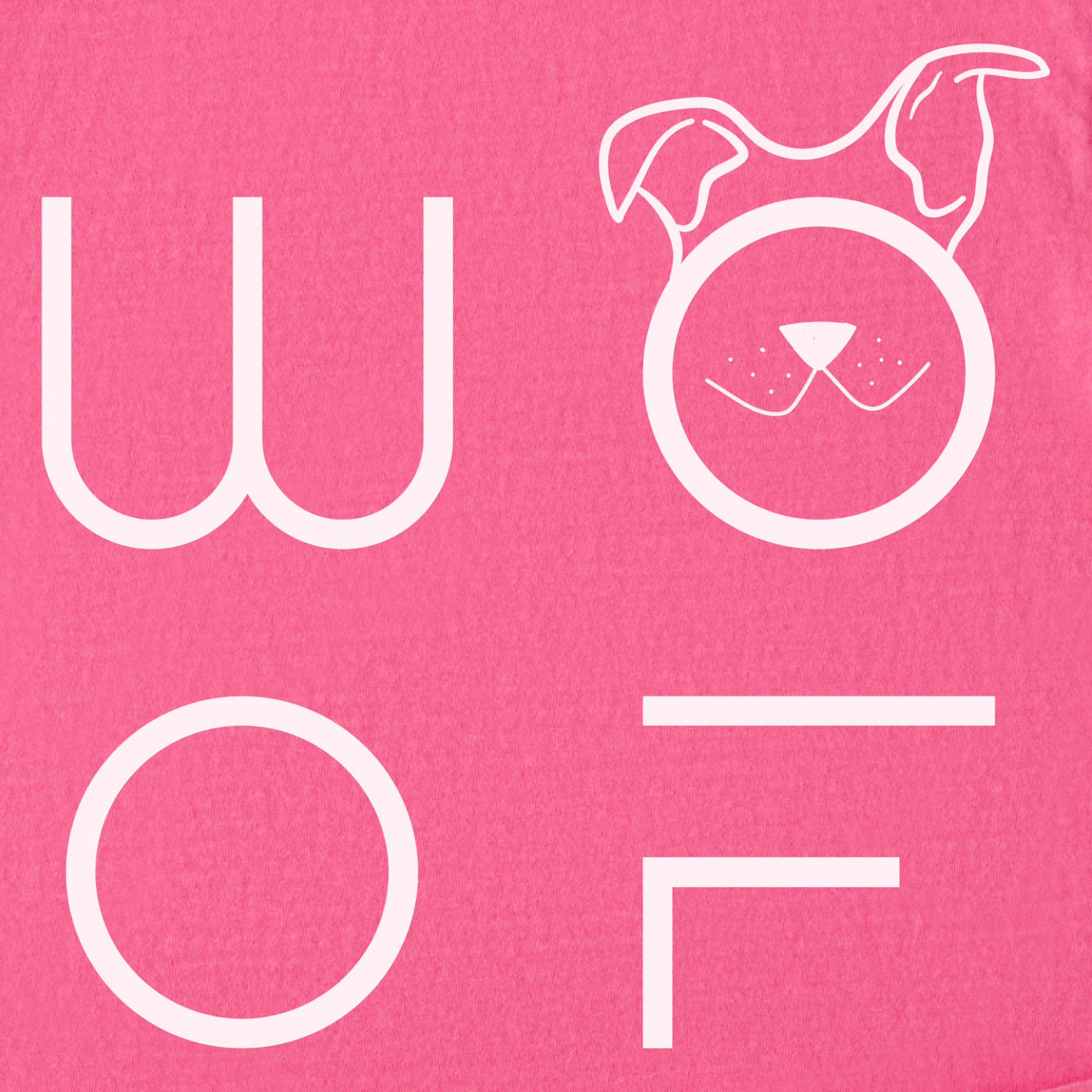 minimalist-woof-modern-text-design-dog-text-comfort-colors-t-shirt-in-crunchberry - Crunchberry Full Graphic