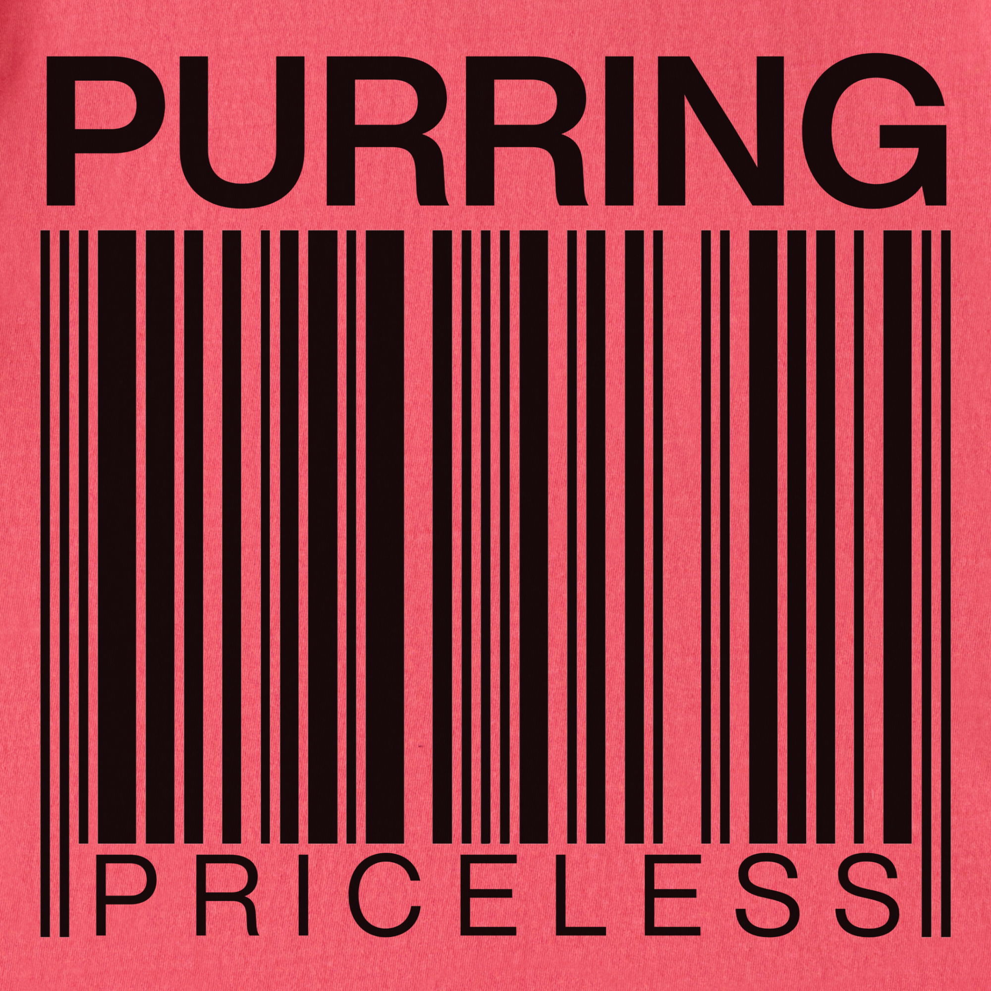 modern-purring-is-priceless-barcode-cat-graphic-comfort-colors-t-shirt-in-watermelon - Watermelon Full Graphic