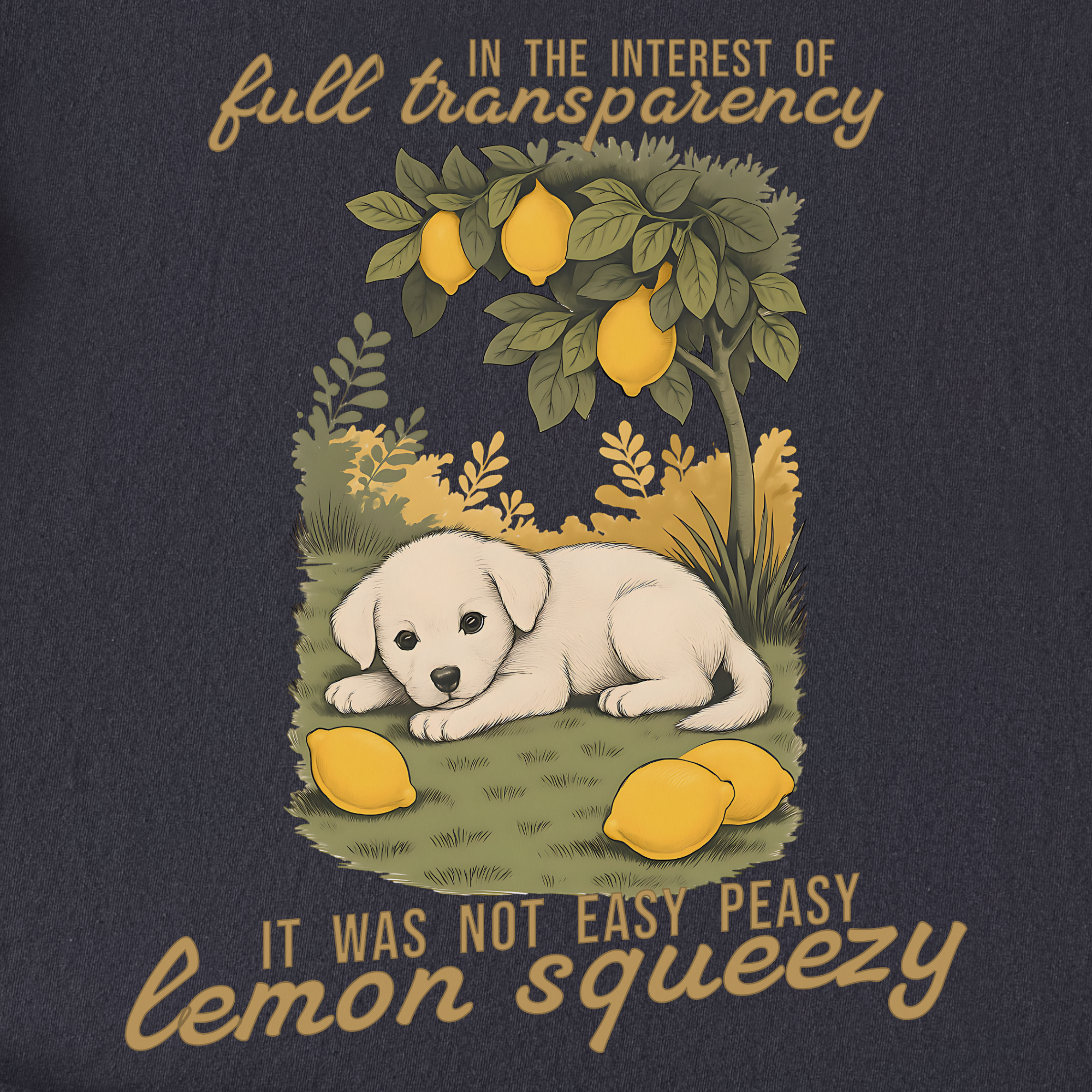 vintage-not-so-easy-lemon-squeezy-dog-dog-graphic-comfort-colors-t-shirt-in-graphite - Graphite Full Graphic