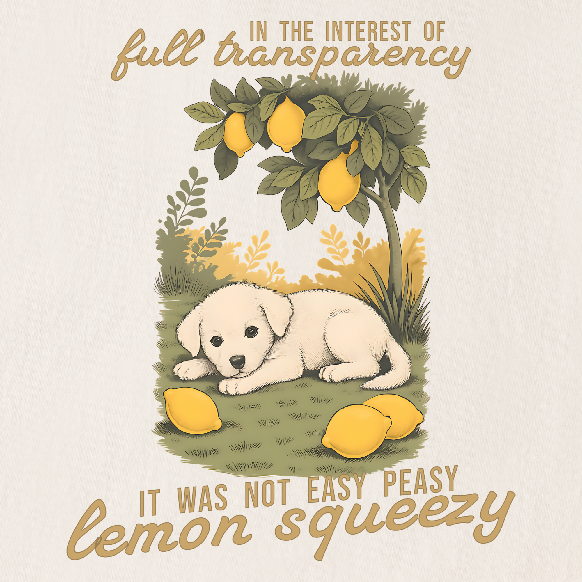 vintage-not-so-easy-lemon-squeezy-dog-dog-graphic-comfort-colors-t-shirt-in-ivory - Ivory Full Graphic