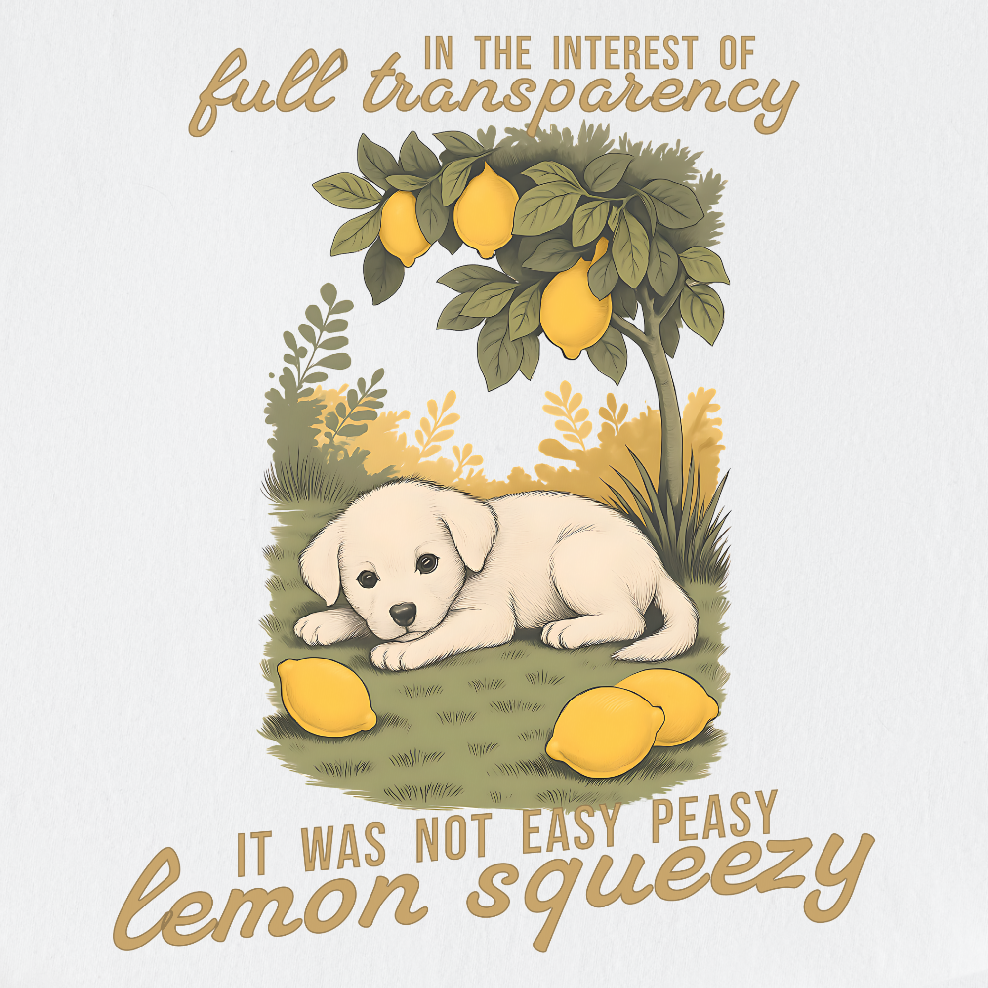 vintage-not-so-easy-lemon-squeezy-dog-dog-graphic-comfort-colors-t-shirt-in-white - White Full Graphic