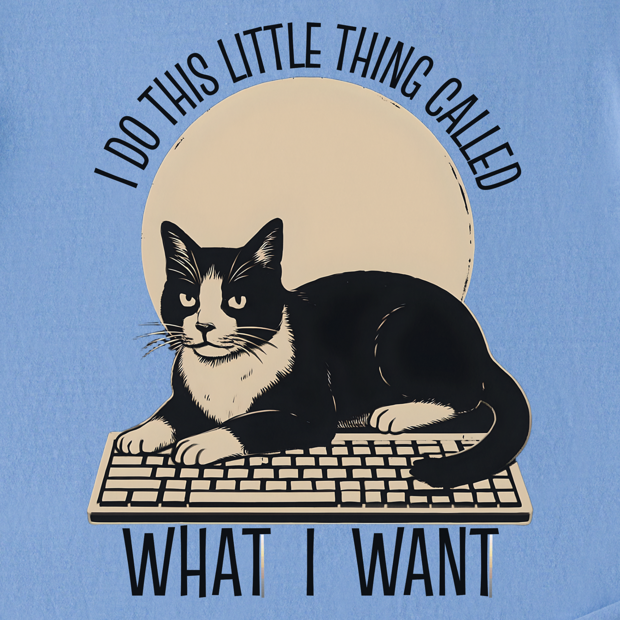 retro-i-do-this-little-thing-called-what-i-want-cat-minimalist-comfort-colors-t-shirt-in-washed-denim - Washed Denim Full Graphic