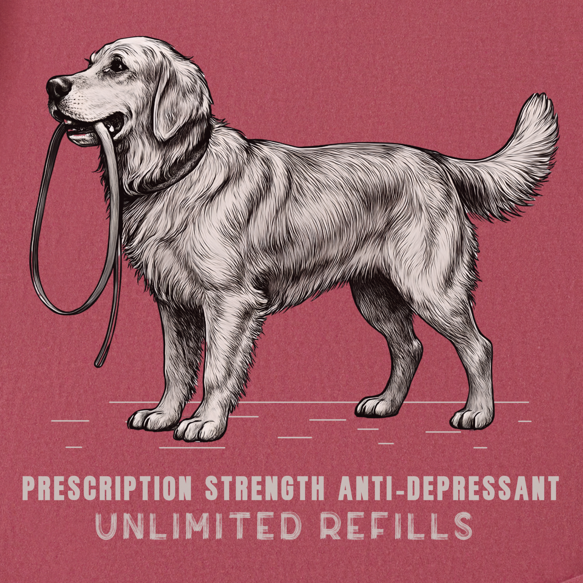 vintage-dog-walking-is-prescription-strength-anti-depressant-with-unllimited-refills-dog-graphic-comfort-colors-t-shirt-in-crimson - Crimson Full Graphic