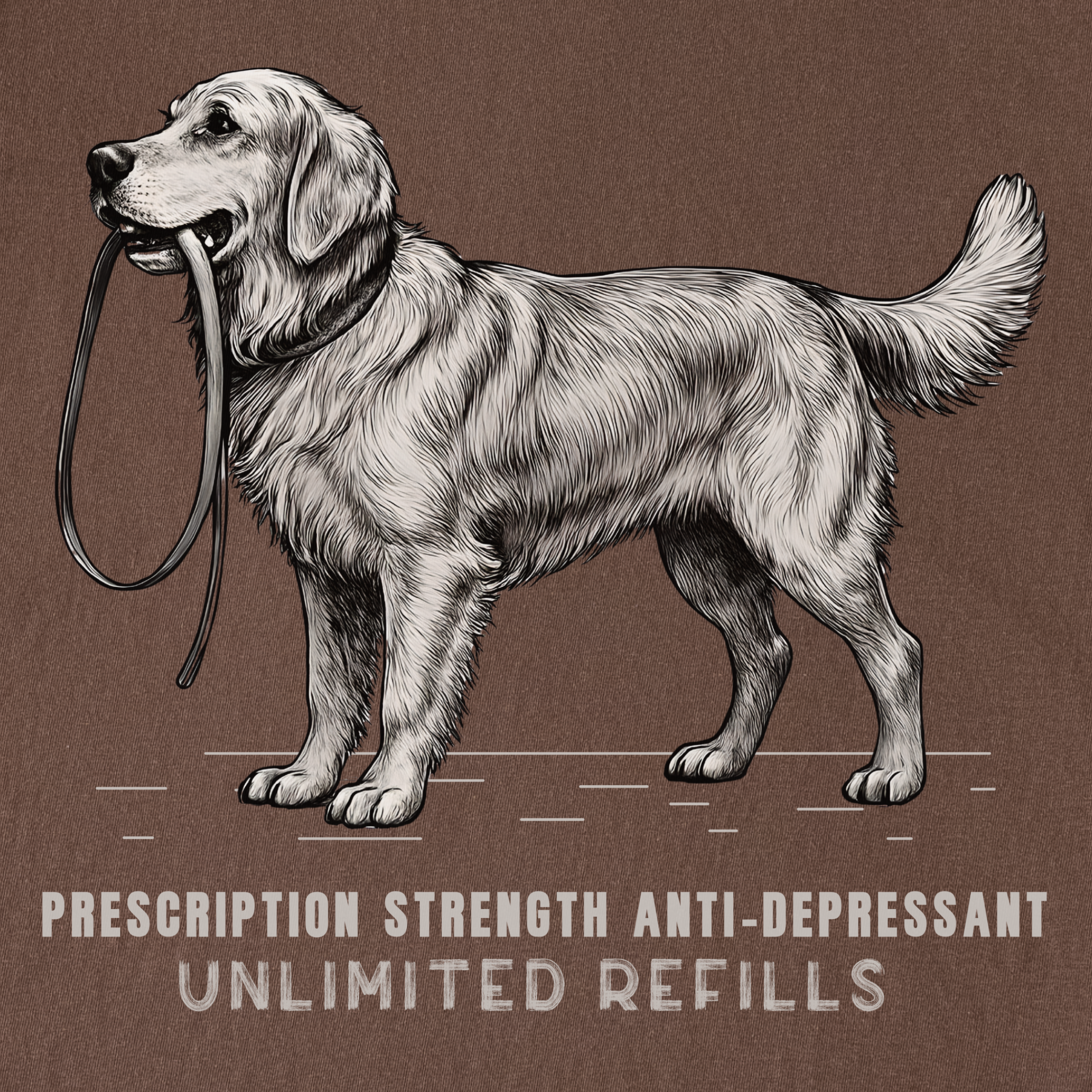 vintage-dog-walking-is-prescription-strength-anti-depressant-with-unllimited-refills-dog-graphic-comfort-colors-t-shirt-in-espresso - Espresso Full Graphic