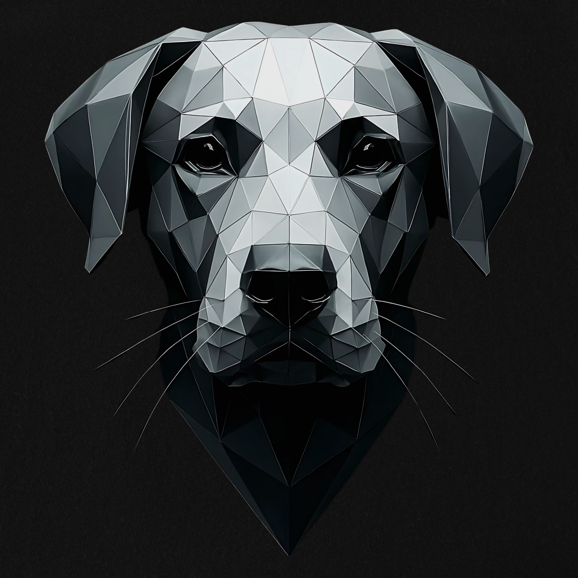 artistic-geometric-dog-dog-graphic-comfort-colors-t-shirt-in-black - Black Full Graphic