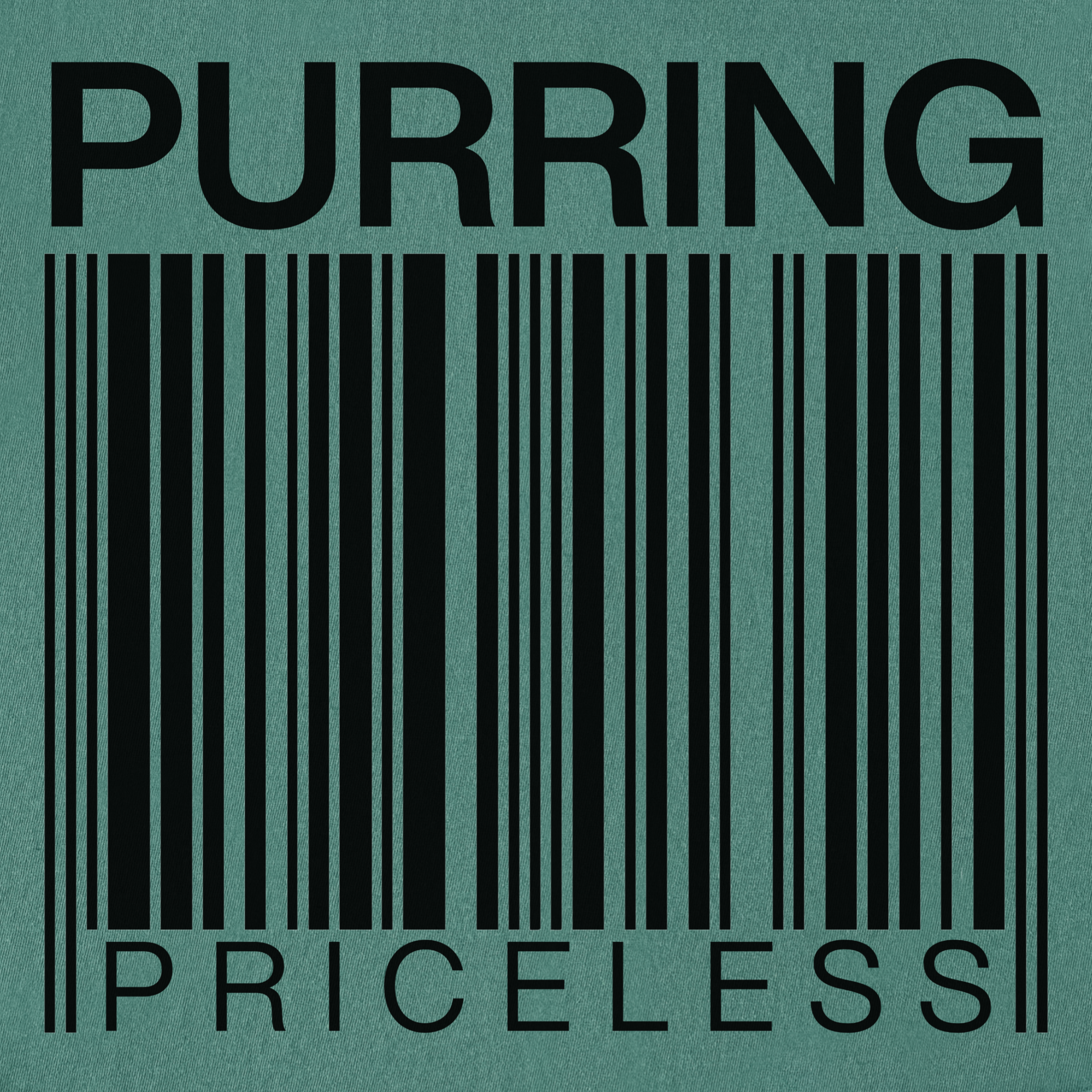 modern-purring-is-priceless-barcode-cat-graphic-comfort-colors-t-shirt-in-light-green - Light Green Full Graphic