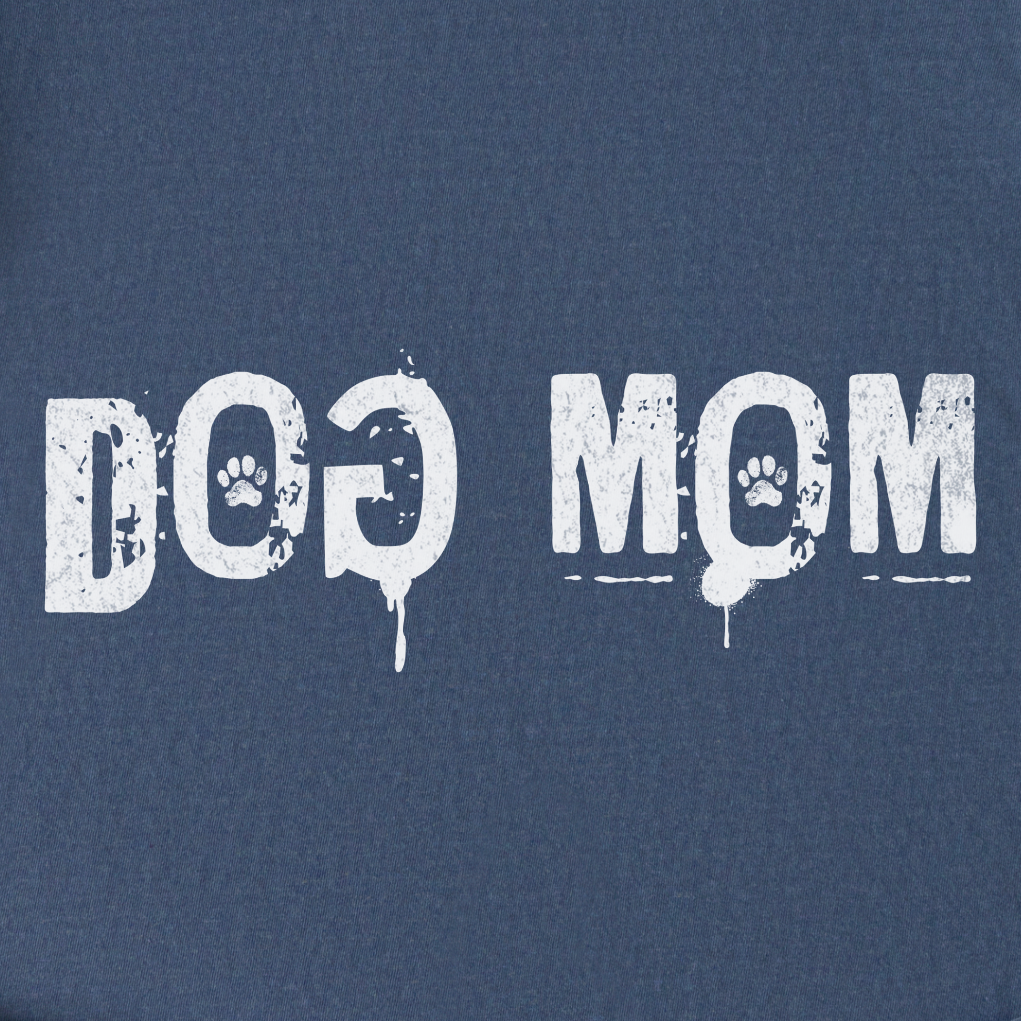 minimalist-dog-mom-messy-stamp-with-paint-splatter-dog-text-comfort-colors-t-shirt-in-denim - Denim Full Graphic
