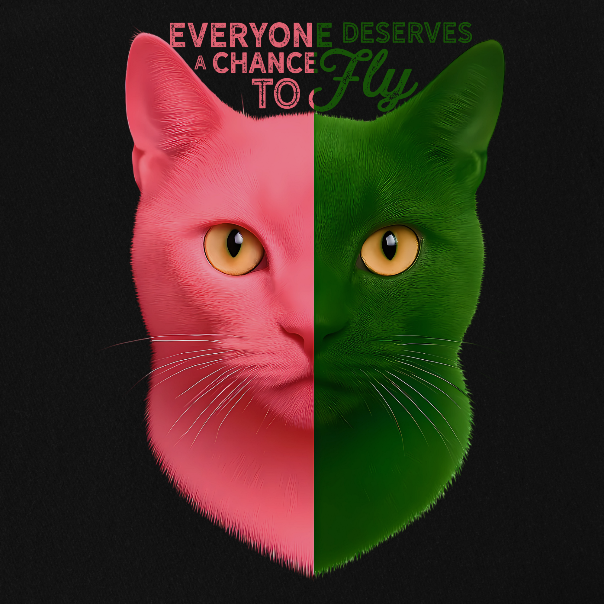 movie-inspired-everyone-deserves-a-chance-to-fly-cat-graphic-comfort-colors-t-shirt-in-black - Black Full Graphic