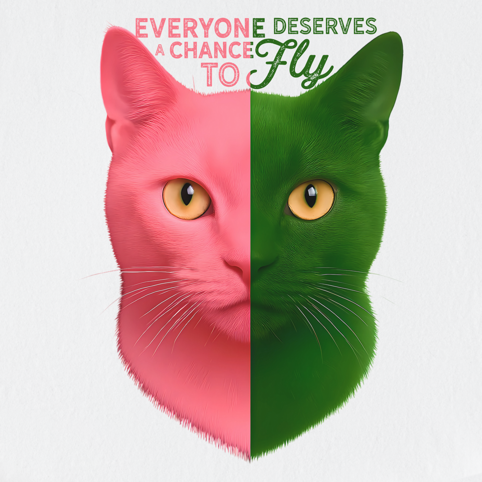 movie-inspired-everyone-deserves-a-chance-to-fly-cat-graphic-comfort-colors-t-shirt-in-white - White Full Graphic