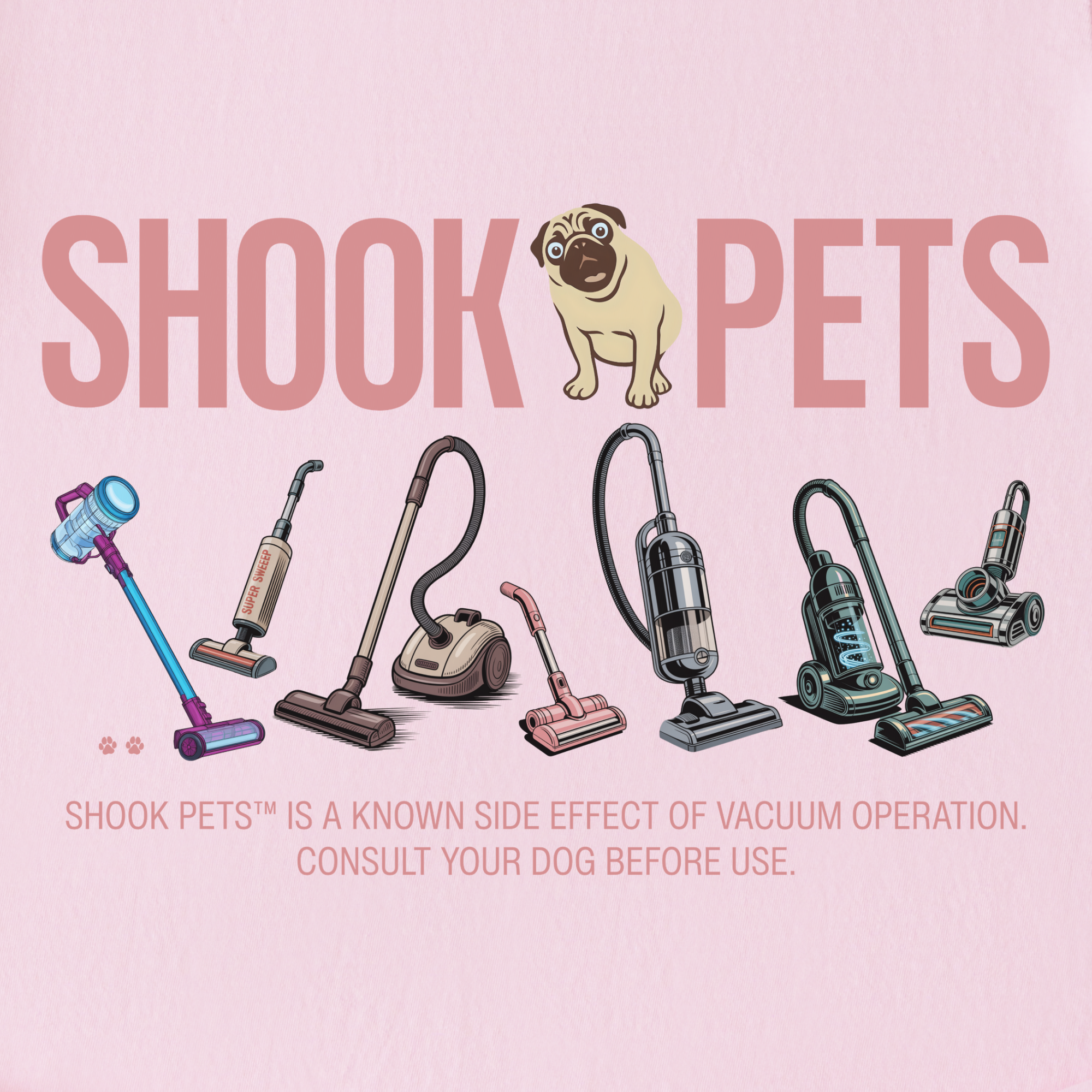 retro-shook-pets-vacuum-wars-dog-graphic-comfort-colors-t-shirt-in-blossom - Blossom Full Graphic