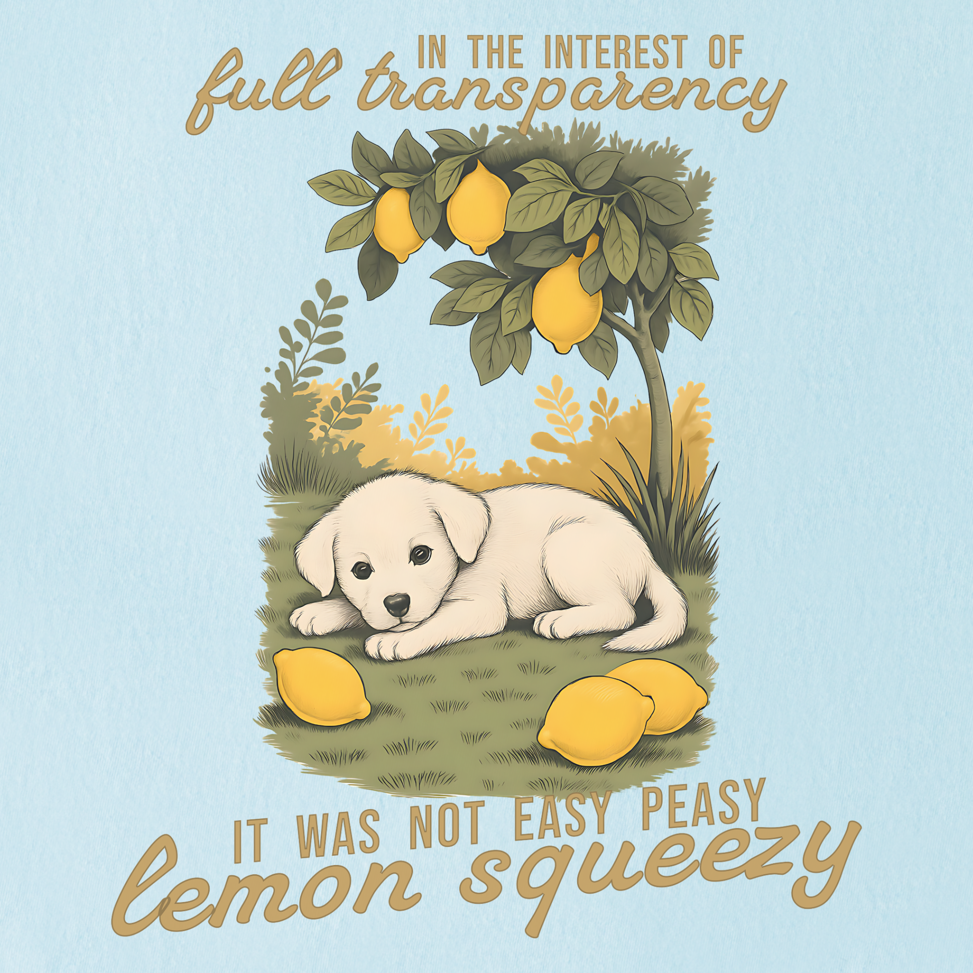 vintage-not-so-easy-lemon-squeezy-dog-dog-graphic-comfort-colors-t-shirt-in-chambray - Chambray Full Graphic