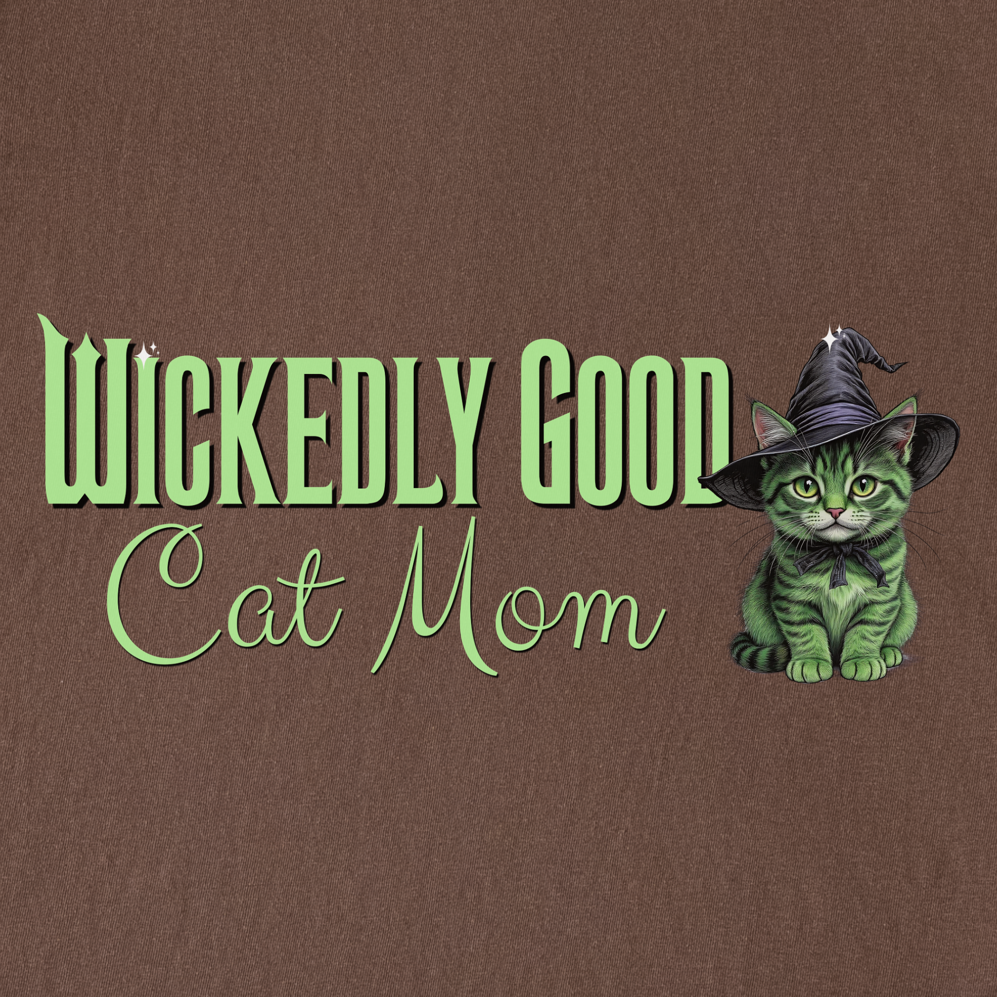 movie-inspired-green-wickedly-good-cat-mom-cat-graphic-comfort-colors-t-shirt-in-espresso - Espresso Full Graphic