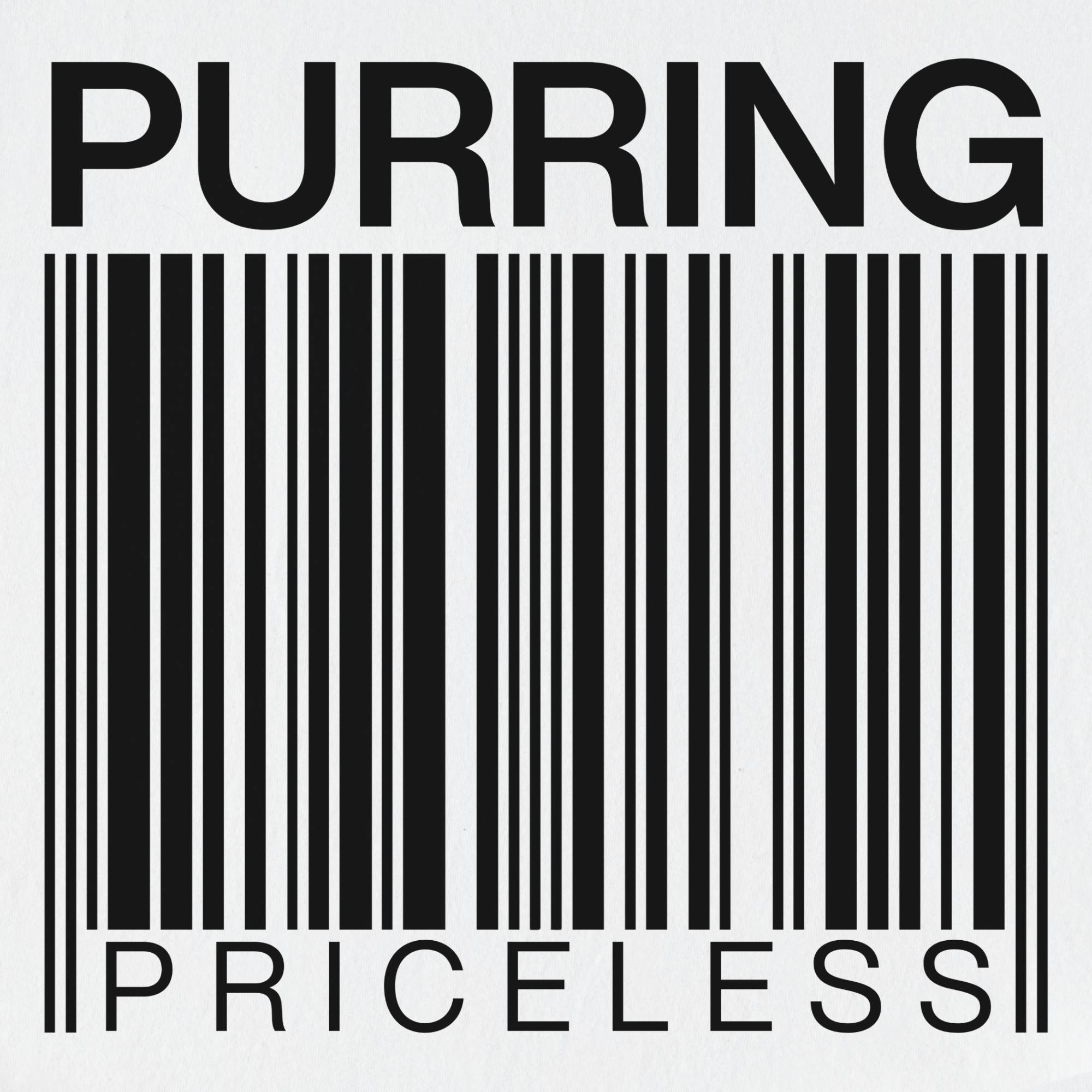 modern-purring-is-priceless-barcode-cat-graphic-comfort-colors-t-shirt-in-white - White Full Graphic