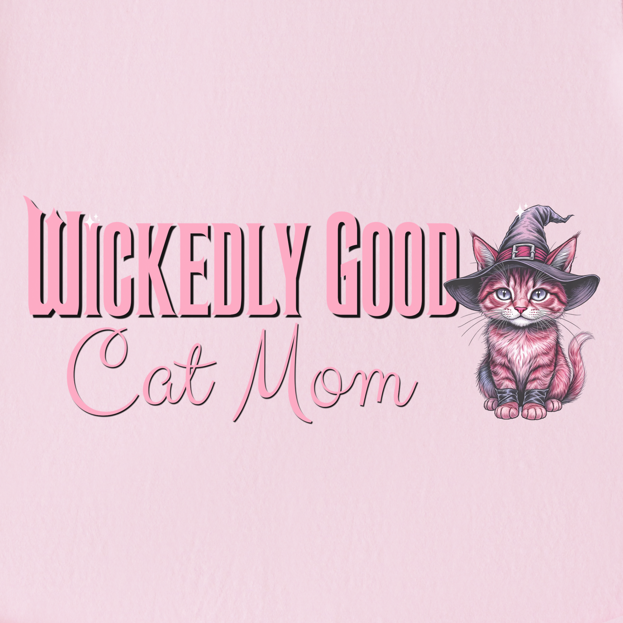 movie-inspired-pink-wickedly-good-cat-mom-cat-graphic-comfort-colors-t-shirt-in-blossom - Blossom Full Graphic
