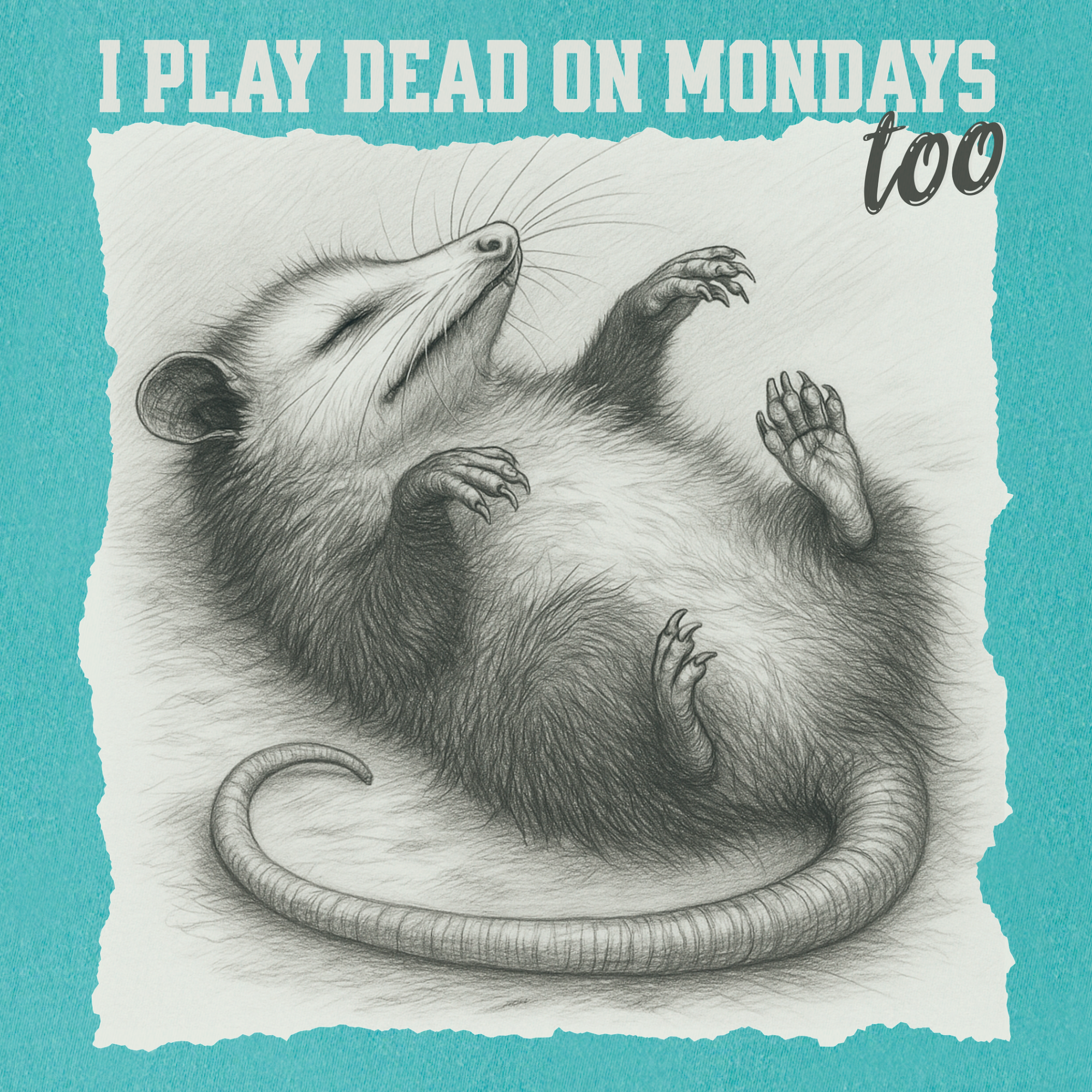 western-i-play-dead-on-mondays-too-feral-line-art-comfort-colors-t-shirt-in-seafoam - Seafoam Full Graphic