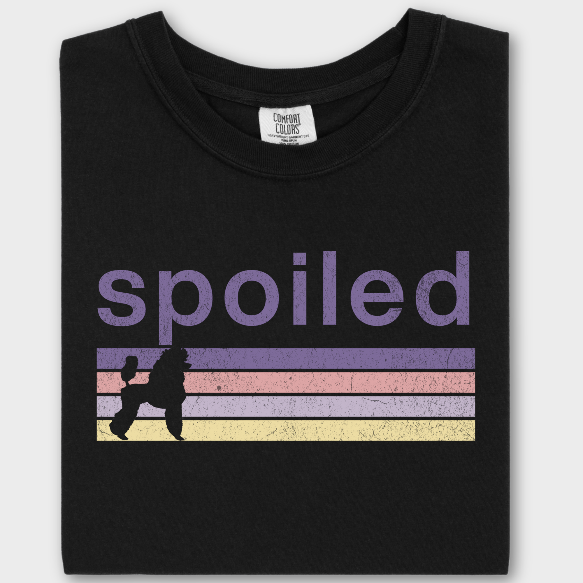Vintage Poodle Spoiled Dog Graphic Comfort Colors T-Shirt in Black-Fetch N Found