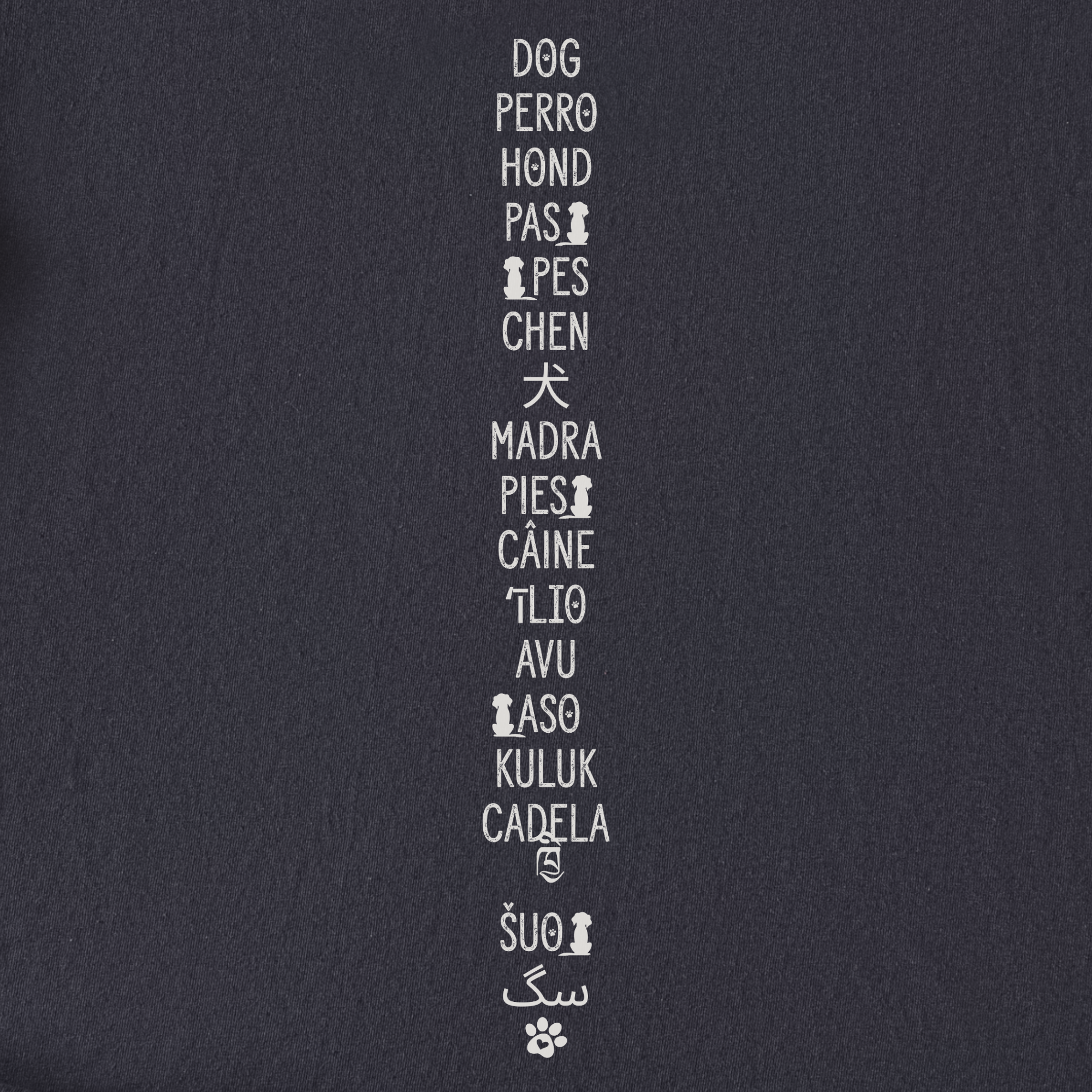 DOG In Many Languages Graphic Comfort Colors T-Shirt in Graphite-T-Shirt-Fetch N Found